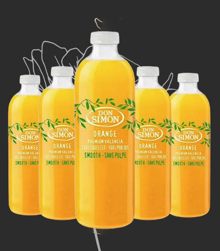 100% FRESH SQUEEZED ORANGE JUICE WITHOUT PULP 1000 ML